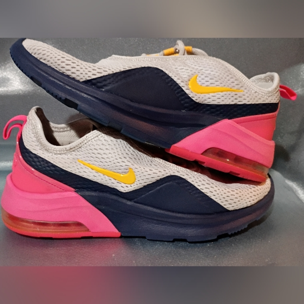 Nike Women's Air Max Motion 2 Sneakers in Pink, Yellow, and Navy